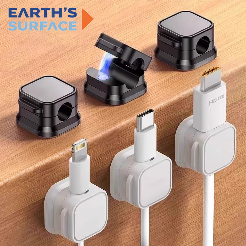 Home Office Jobs - ที่หนีบสายแม่เหล็กแบบมีกาวสำหรับจัดระเบียบสายไฟ สายชาร์จ USB สำหรับสำนักงานและบ้าน