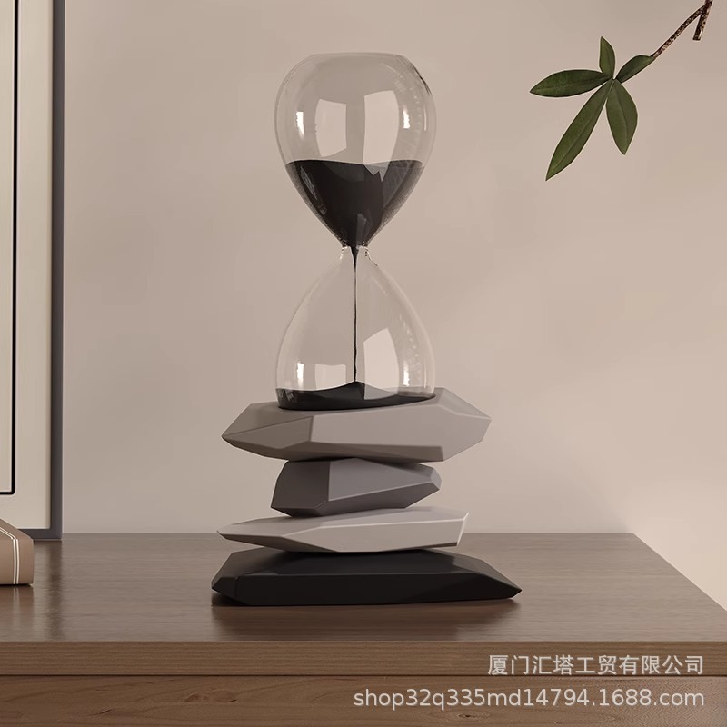Home Office Means - เครื่องประดับรูปนาฬิกาทรายมาและไปได้ตามลำดับ ซึ่งหมายถึง สถานที่ทำงานที่ดี บำบัดอารมณ์และผ่อนคลาย ตกแต่งบ้าน