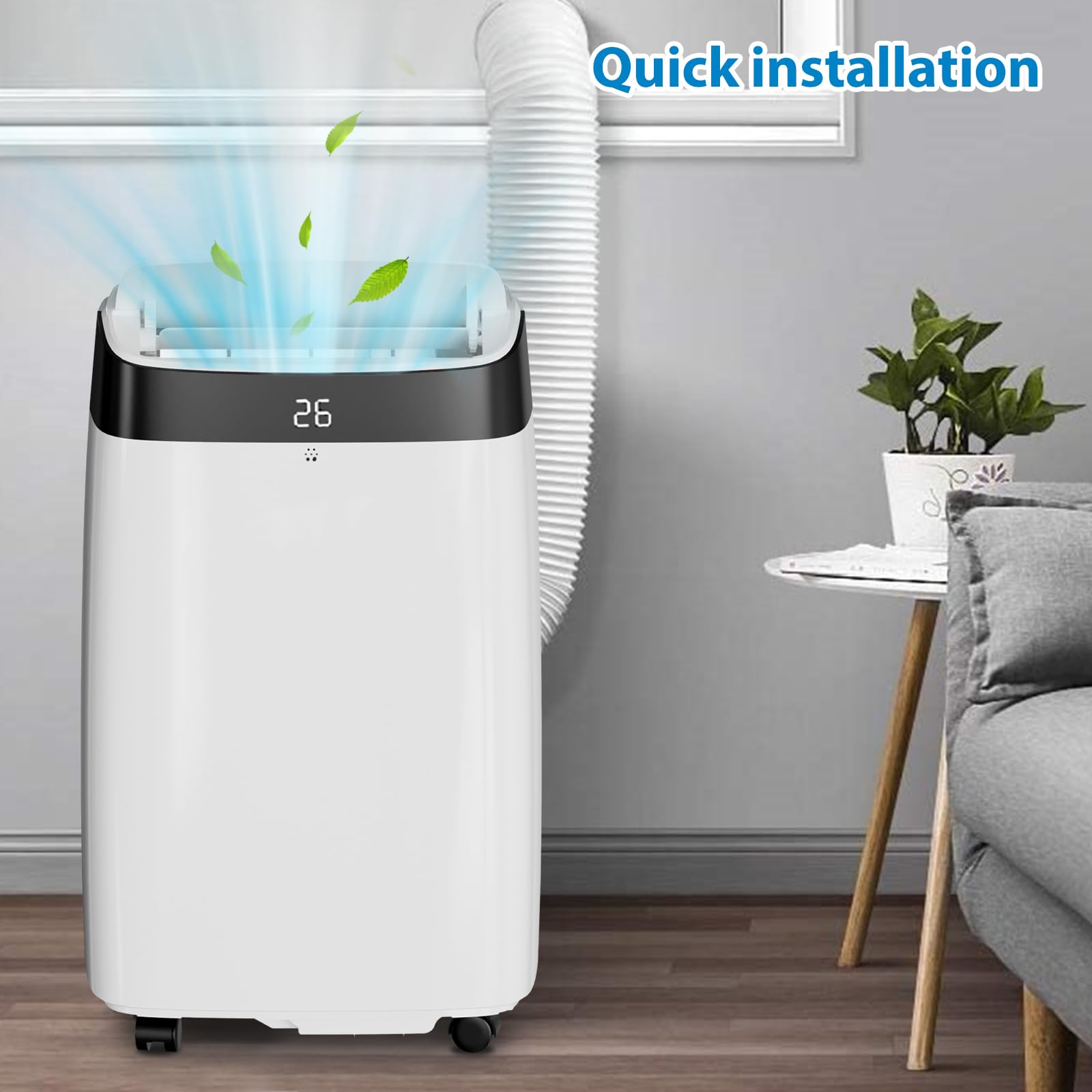 Home Office British - เครื่องปรับอากาศแบบพกพา, เครื่องปรับอากาศ 3-in-1 ขนาด 10000BTU พร้อมโหมดทำความเย็น,