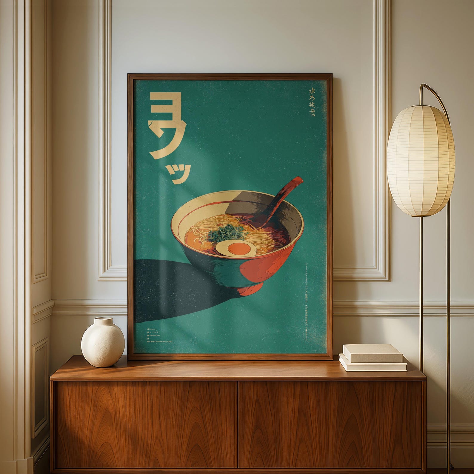 Home Office Youtube - ภาพพิมพ์บนผ้าใบลายราเมนญี่ปุ่นสไตล์เรโทร โปสเตอร์ศิลปะติดผนังรูปอาหารแบบไม่มีกรอบ โปสเตอร์ลายเส้นบะหมี่แบบมินิมอล ตกแต่งห้องครัวสำหรับบ้านและห้องรับประทานอาหาร
