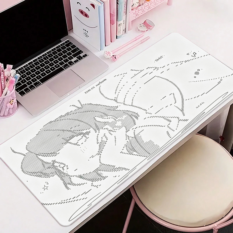 แผ่นรองเมาส์หนังลายการ์ตูนอนิเ - Home Office Keyboard And Mouse บทวิจารณ์และราคา