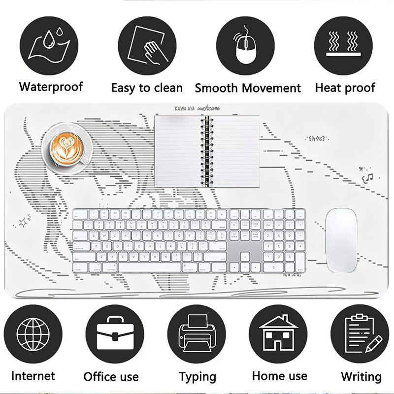 แผ่นรองเมาส์หนังลายการ์ตูนอนิเ - Home Office Keyboard And Mouse บทวิจารณ์และราคา